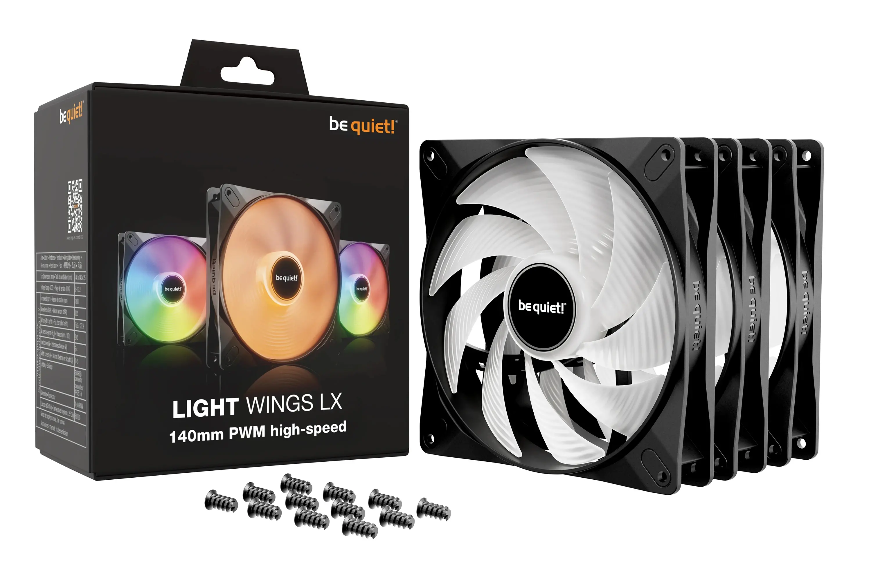 be quiet! комплект вентилатори Fan Pack 3-in-1 3 x 140mm - LIGHT WINGS LX 140mm PWM high-speed Triple-Pack - image 4