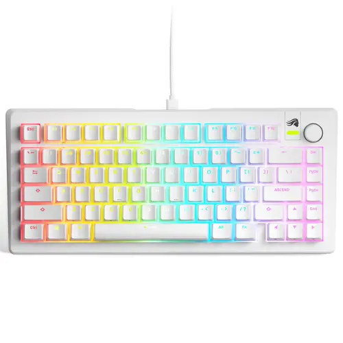Tastatură mecanică gaming Glorious GMMK 3 75% Albă - Fox Linear Switches - 1