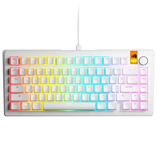Tastatură mecanică gaming Glorious GMMK 3 HE 75% Albă - Fox HE Switches - 1