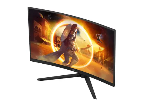 Οθόνη, AOC CQ32G4VE, 31.5" καμπύλη 1500R, Fast VA WLED, 2560x1440@180 Hz, 1ms GtG, 0.5ms MPRT, 300 cd/m2, 3500:1, 80M:1 DCR, Adaptive Sync, Flicker - 3