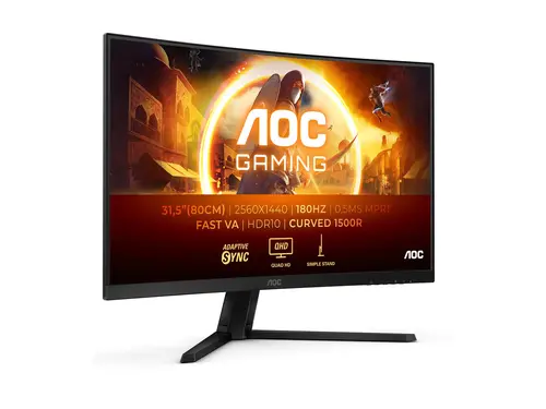 Монитор, AOC CQ32G4VE, 31.5" Curved 1500R, Fast VA WLED, 2560x1440@180 Hz, 1ms GtG, 0.5ms MPRT, 300 cd/m2, 3500:1, 80M:1 DCR, Adaptive Sync, Flicker Free, Low Blue Light, Tilt, 2xHDMI, DP - image 3