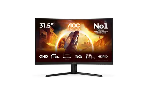 Οθόνη, AOC CQ32G4VE, 31.5" καμπύλη 1500R, Fast VA WLED, 2560x1440@180 Hz, 1ms GtG, 0.5ms MPRT, 300 cd/m2, 3500:1, 80M:1 DCR, Adaptive Sync, Flicker Οθόνη, AOC CQ32G4VE, 31.5" καμπύλη 1500R, Fast VA WLED, 2560x1440@180 Hz, 1ms GtG, 0.5ms MPRT, 300 cd/m2, 3500:1, 80M:1 DCR, Adaptive Sync, Flicker