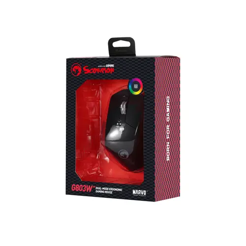 Marvo безжична геймърска мишка Wireless Gaming Mouse Duke 55 G803 BK - 4000dpi, 2.4G, Bluetooth - image 5