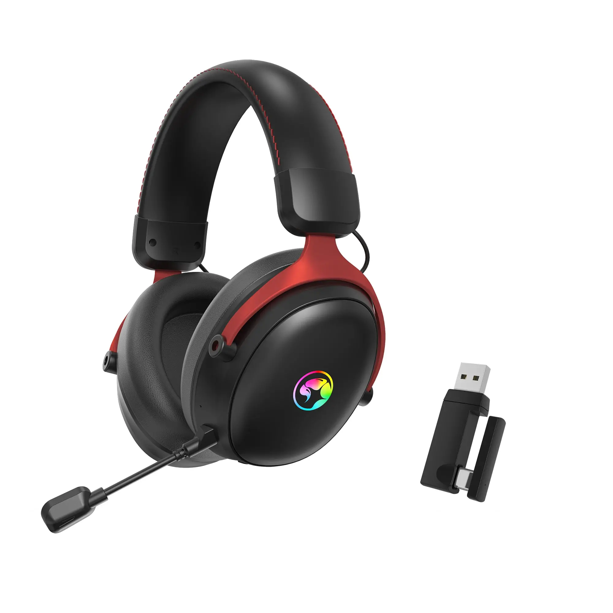 Marvo безжични геймърски слушалки Gaming Headphones Tactic X Pro - Bluetooth, 2.4G, 7.1, RGB - MARVO-HG9076W - image 1