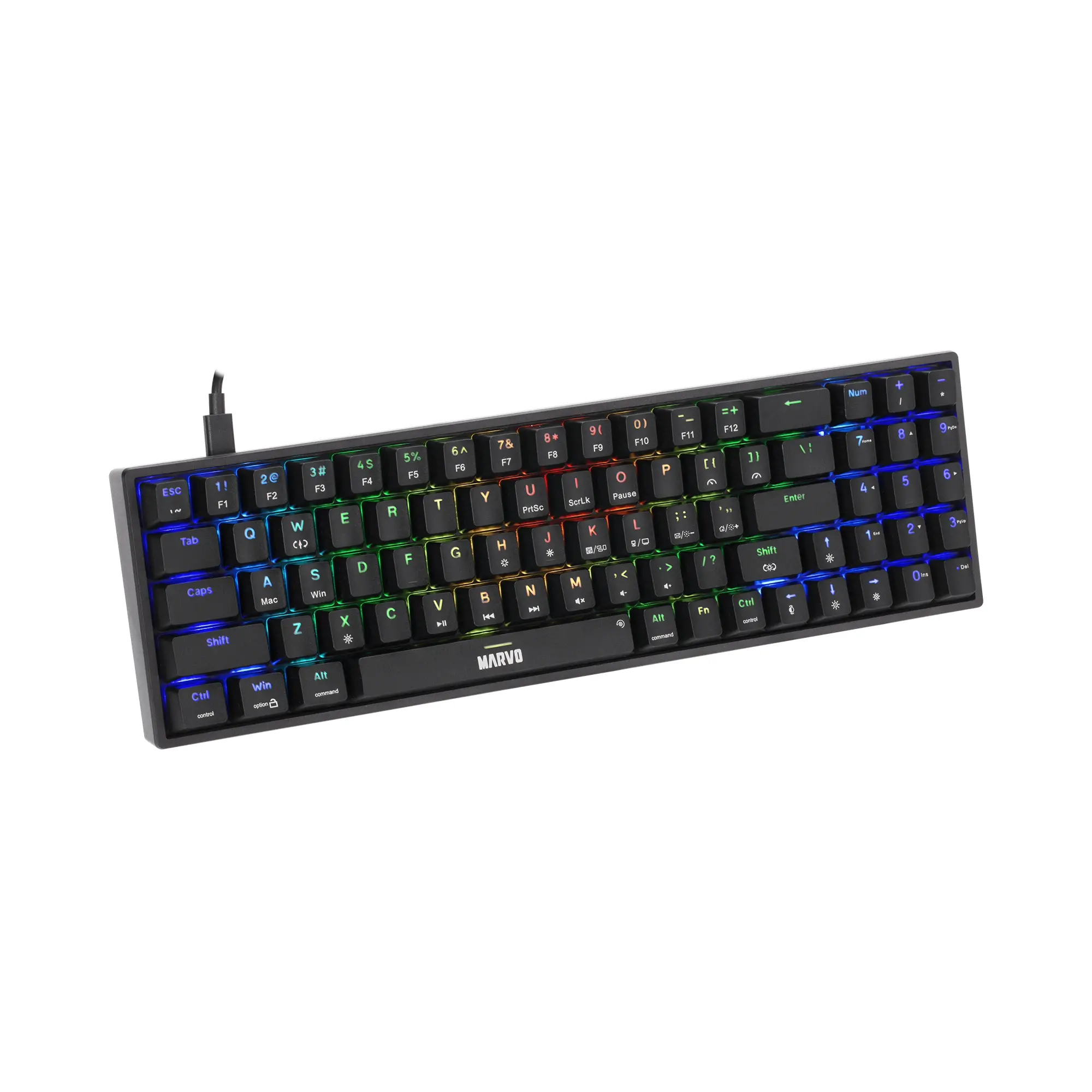 Marvo геймърска клавиатура Gaming Keyboard Shogo 78 - RGB, 78 keys - MARVO-KG956 - image 1