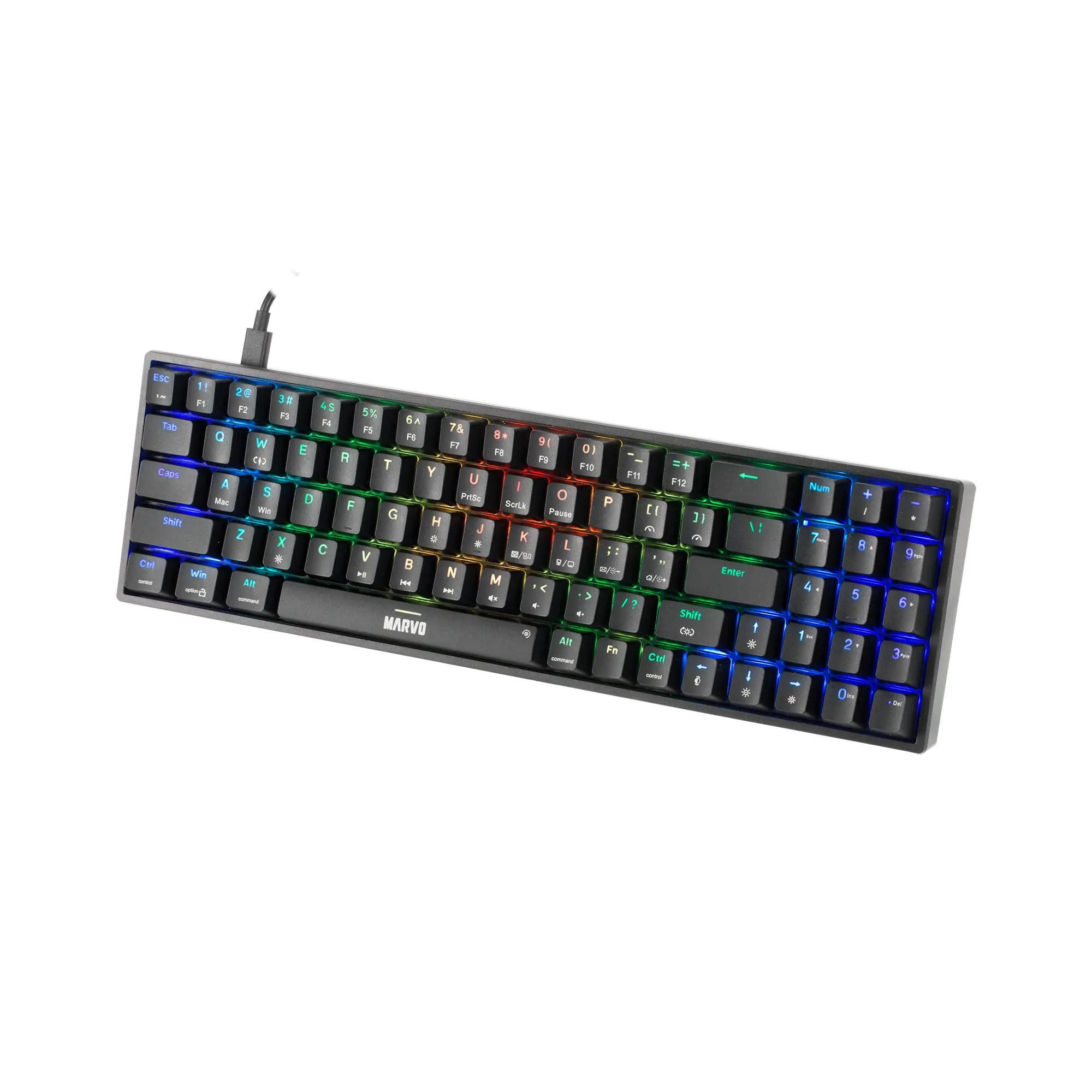 Marvo геймърска клавиатура Gaming Keyboard Shogo 78 - RGB, 78 keys - MARVO-KG956 - image 2