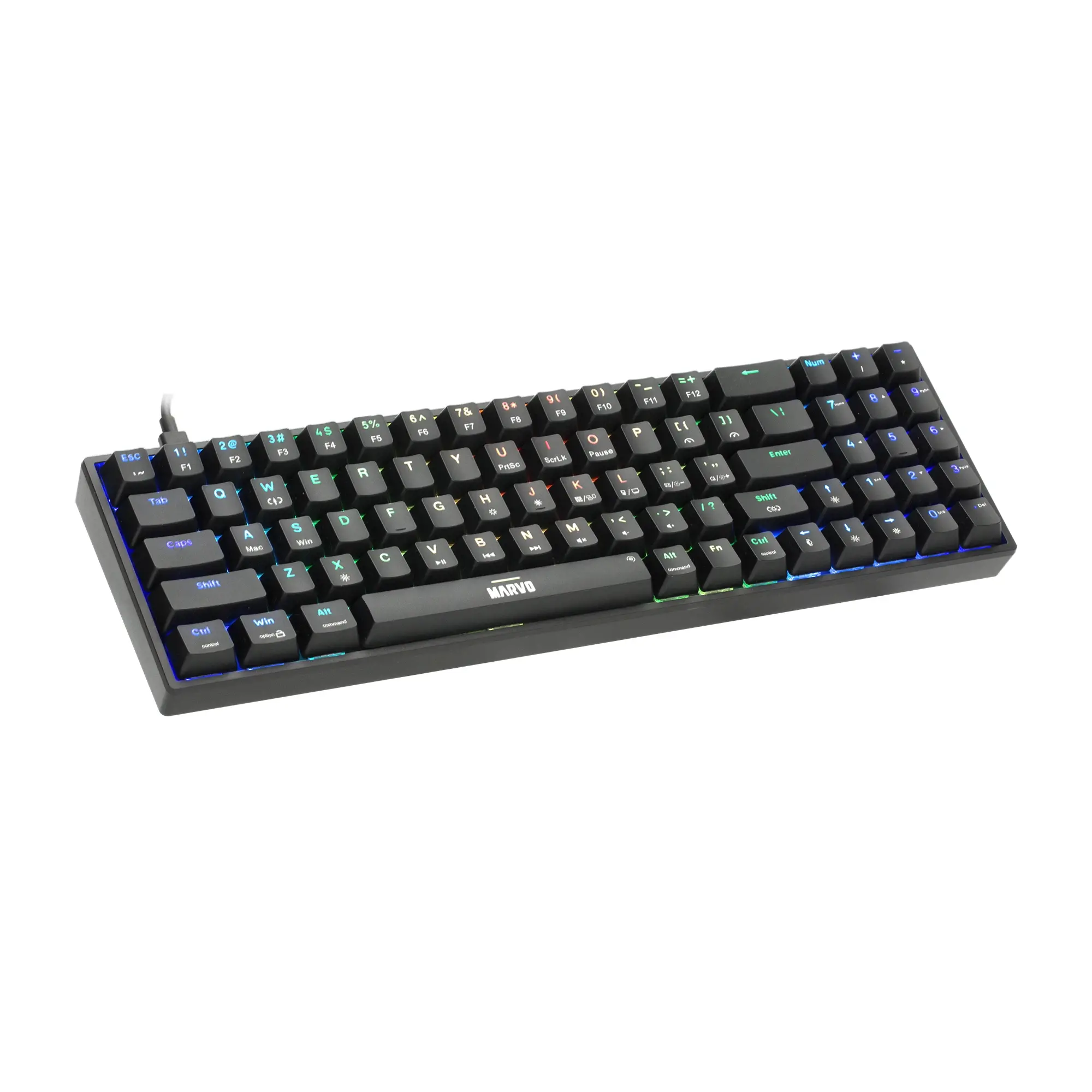 Marvo геймърска клавиатура Gaming Keyboard Shogo 78 - RGB, 78 keys - MARVO-KG956 - image 4
