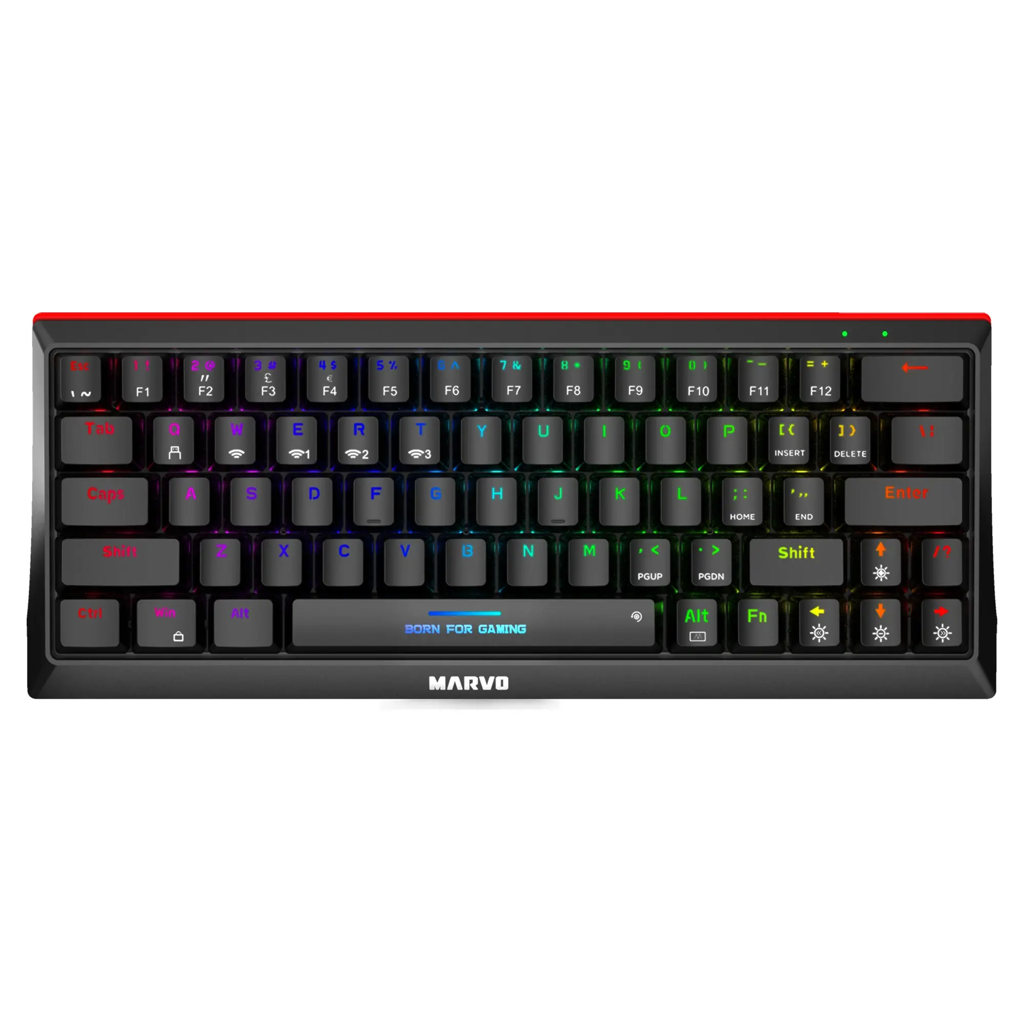 Marvo tastatură mecanică de gaming fără fir Hecate 61WR Negru - KG962W-R - Bluetooth 5.0, 63 de taste