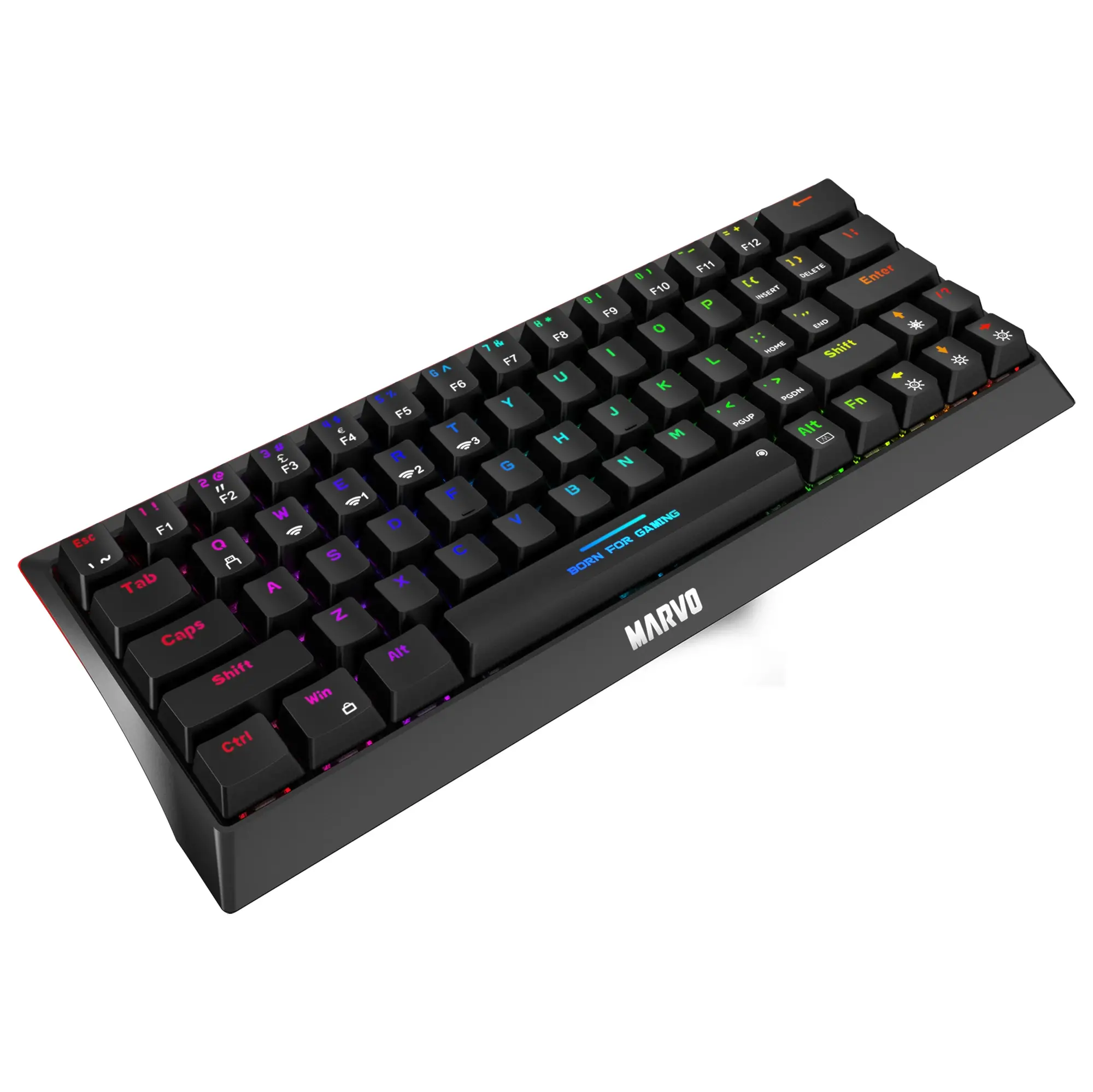 Marvo безжична механична геймърска клавиатура Wireless Gaming Mechanical keyboard Hecate 61WR Black - KG962W-R - Bluetooth 5.0, 63 keys - image 1
