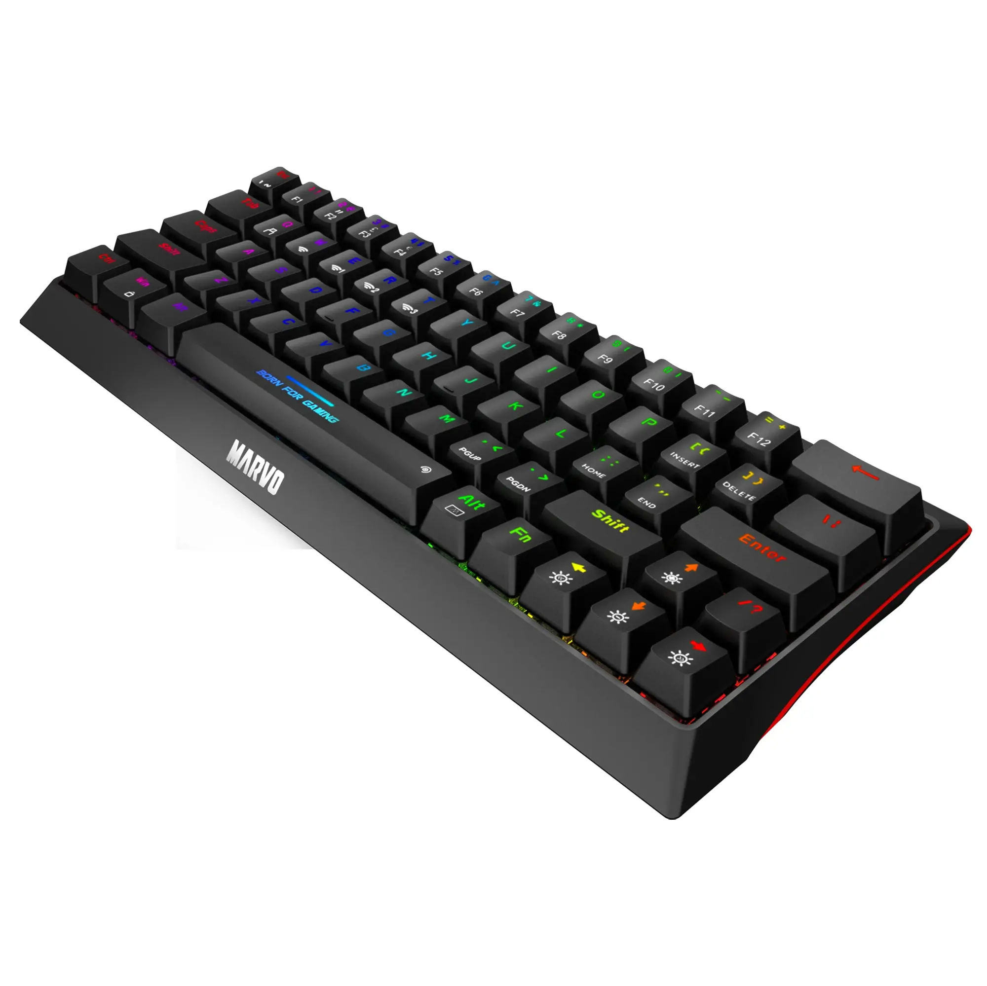 Marvo безжична механична геймърска клавиатура Wireless Gaming Mechanical keyboard Hecate 61WR Black - KG962W-R - Bluetooth 5.0, 63 keys - image 2