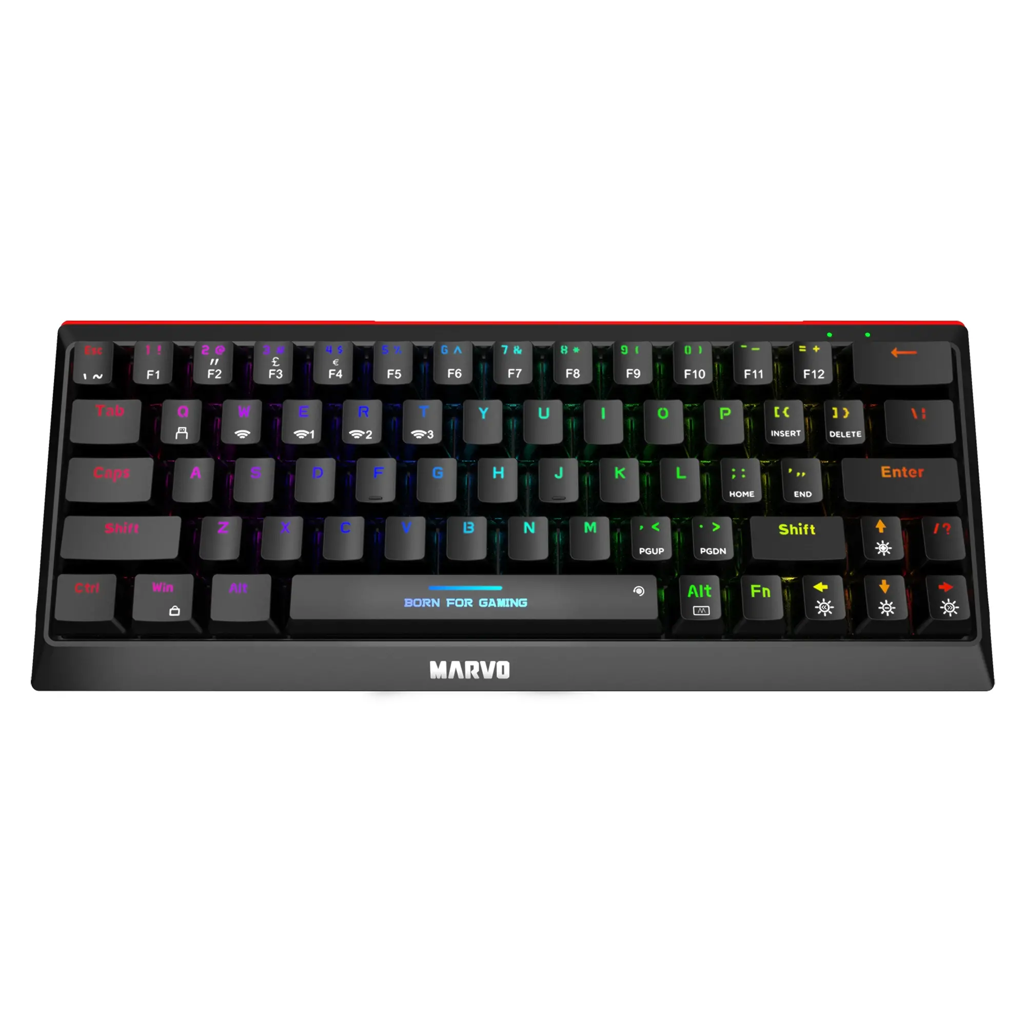 Marvo безжична механична геймърска клавиатура Wireless Gaming Mechanical keyboard Hecate 61WR Black - KG962W-R - Bluetooth 5.0, 63 keys - image 3