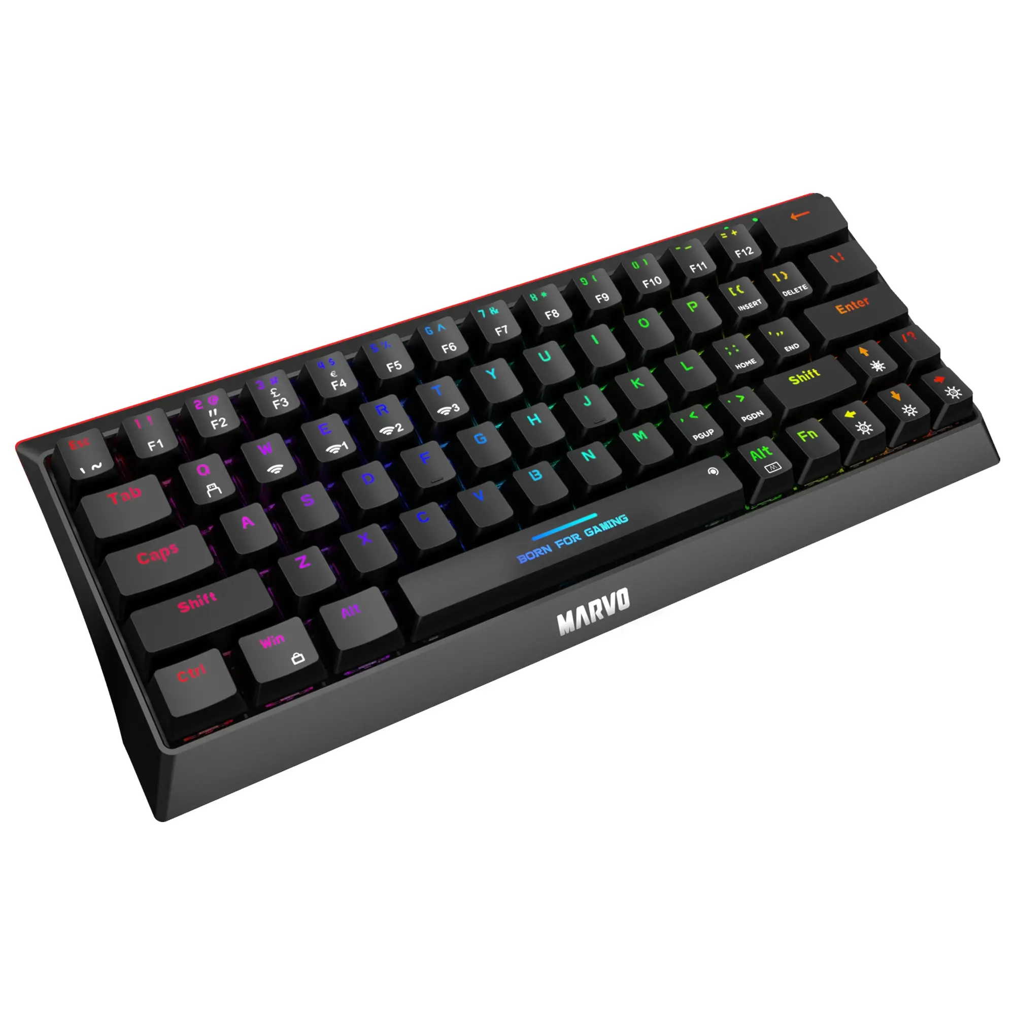 Marvo безжична механична геймърска клавиатура Wireless Gaming Mechanical keyboard Hecate 61WR Black - KG962W-R - Bluetooth 5.0, 63 keys - image 5