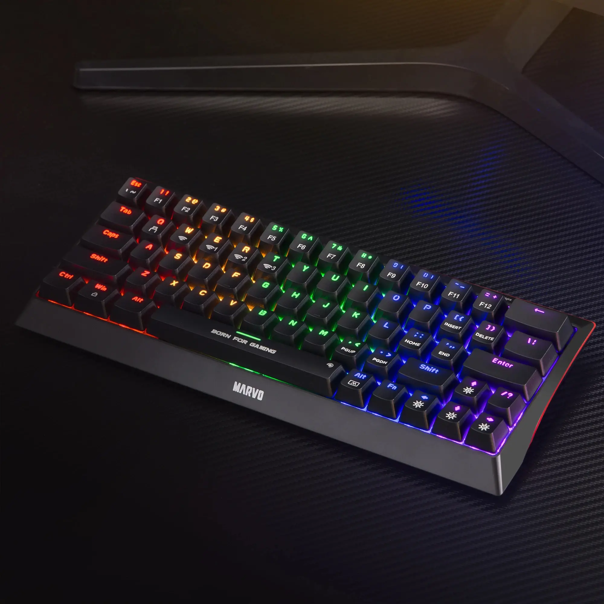 Marvo безжична механична геймърска клавиатура Wireless Gaming Mechanical keyboard Hecate 61WR Black - KG962W-R - Bluetooth 5.0, 63 keys - image 6
