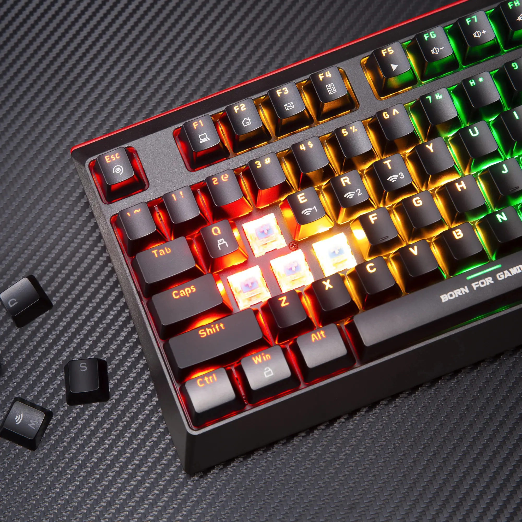 Marvo безжична механична геймърска клавиатура Wireless Gaming Mechanical keyboard Hecate 61WR Black - KG962W-R - Bluetooth 5.0, 63 keys - image 9