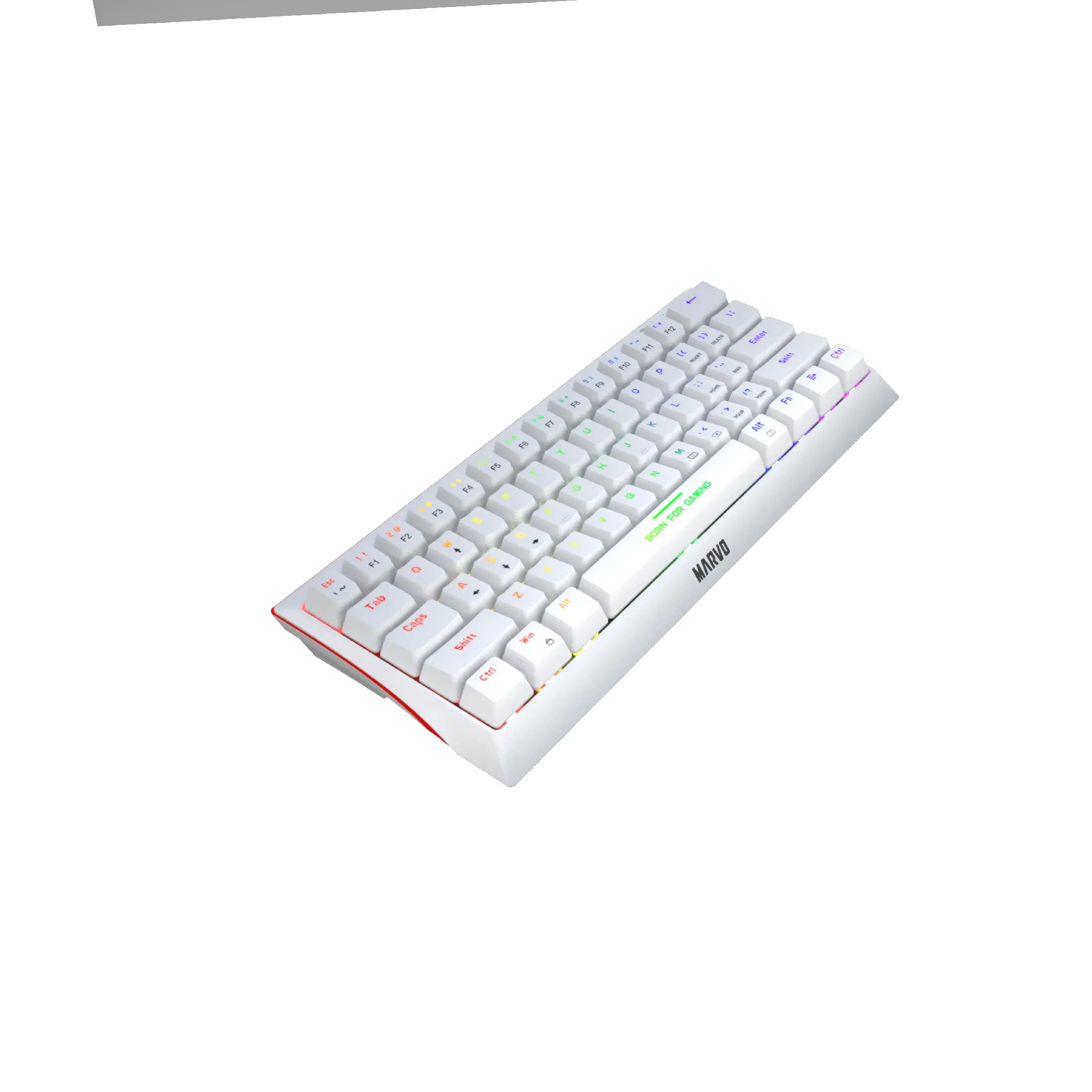 Marvo геймърска клавиатура Gaming Mechanical keyboard 61 keys TKL Hecate 61R WH - KG962G White - RED switches, RGB (English US) - image 4