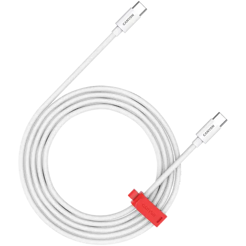 Cablu CANYON CC100AB C-C 100W Împletit 1.2m Alb - 1