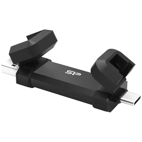 Silicon Power 1TB DS72 Dual USB-C/USB 3.2 Gen 2, Portable External SSD, Steam Deck and iPhone 15 Pro, R/W: up to 1050MB/s; 850MB/s, Black - image 1