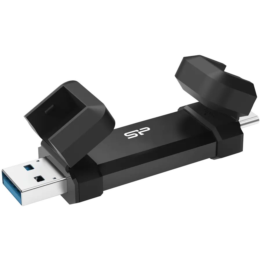 Silicon Power 1TB DS72 Dual USB-C/USB 3.2 Gen 2, Portable External SSD, Steam Deck and iPhone 15 Pro, R/W: up to 1050MB/s; 850MB/s, Black - image 2