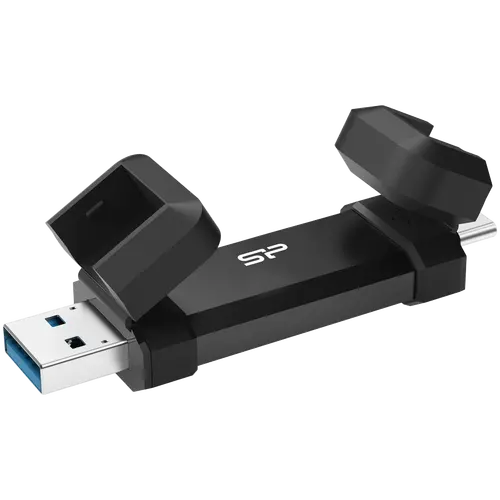 Silicon Power 1TB DS72 Dual USB-C/USB 3.2 Gen 2, Portable External SSD, Steam Deck and iPhone 15 Pro, R/W: up to 1050MB/s; 850MB/s, Black - image 2