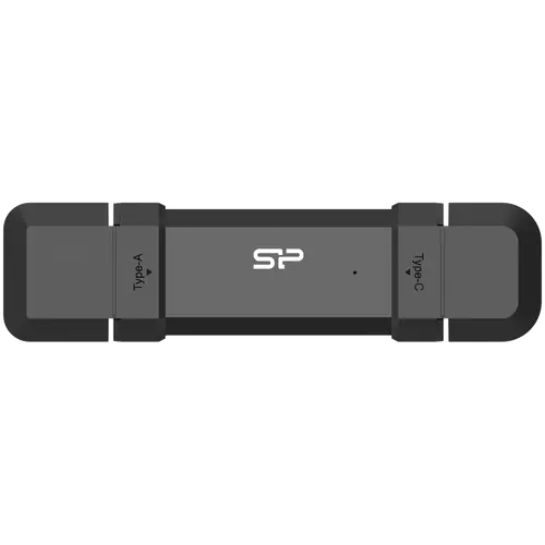 Silicon Power 1TB DS72 Dual USB-C/USB 3.2 Gen 2, Portable External SSD, Steam Deck and iPhone 15 Pro, R/W: up to 1050MB/s; 850MB/s, Black