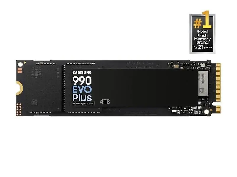 Твърд диск, Samsung SSD 990 EVO Plus 4TB PCIe 4.0 NVMe 2.0 M.2 V-NAND 3-bit MLC, 256-bit Encryption, Read 7150 MB/s Write 6300 MB/s - image 1