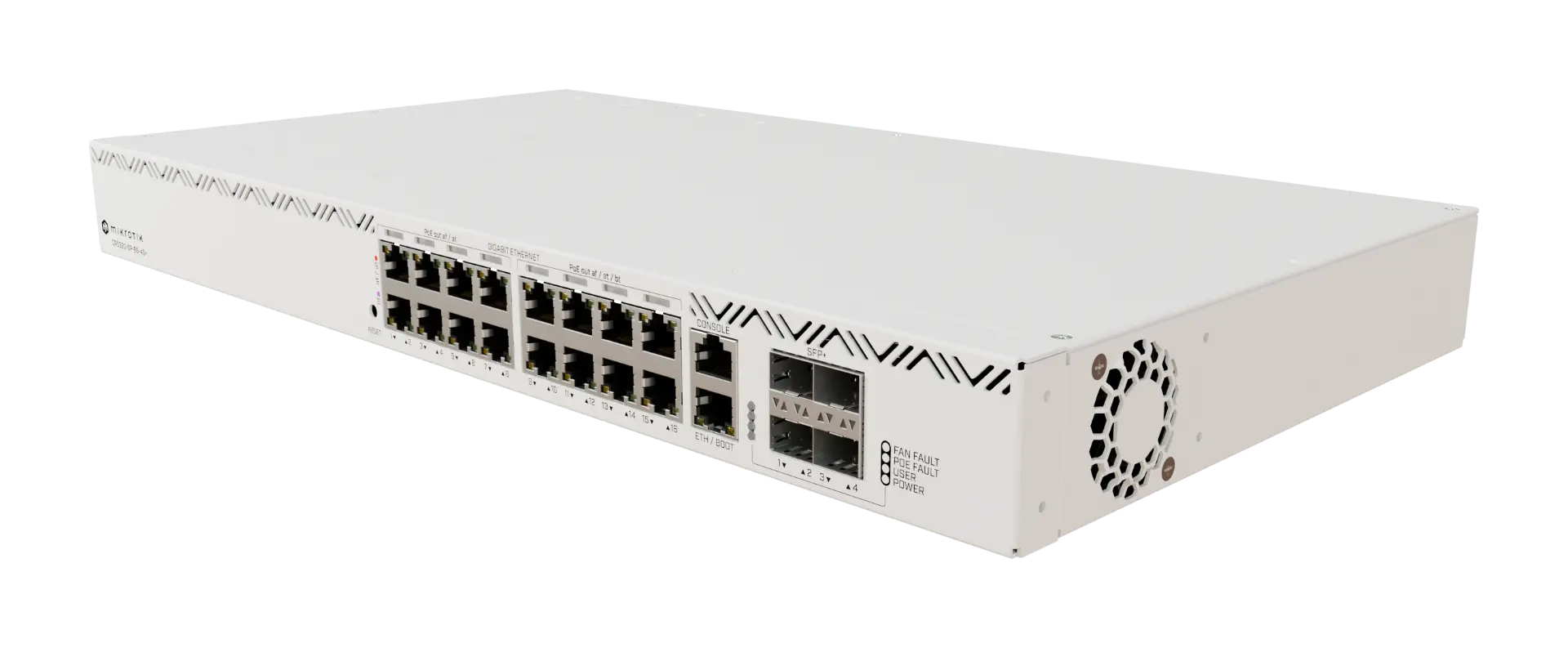 Комутатор MikroTik CRS320-8P-8B-4S+RM, 16xGb POE,800 MHz CPU,256 MB RAM, 4x SFP+