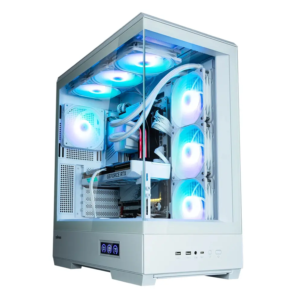 Zalman κουτί Case ATX - P50 DS White - Digital Display, Addressable RGB