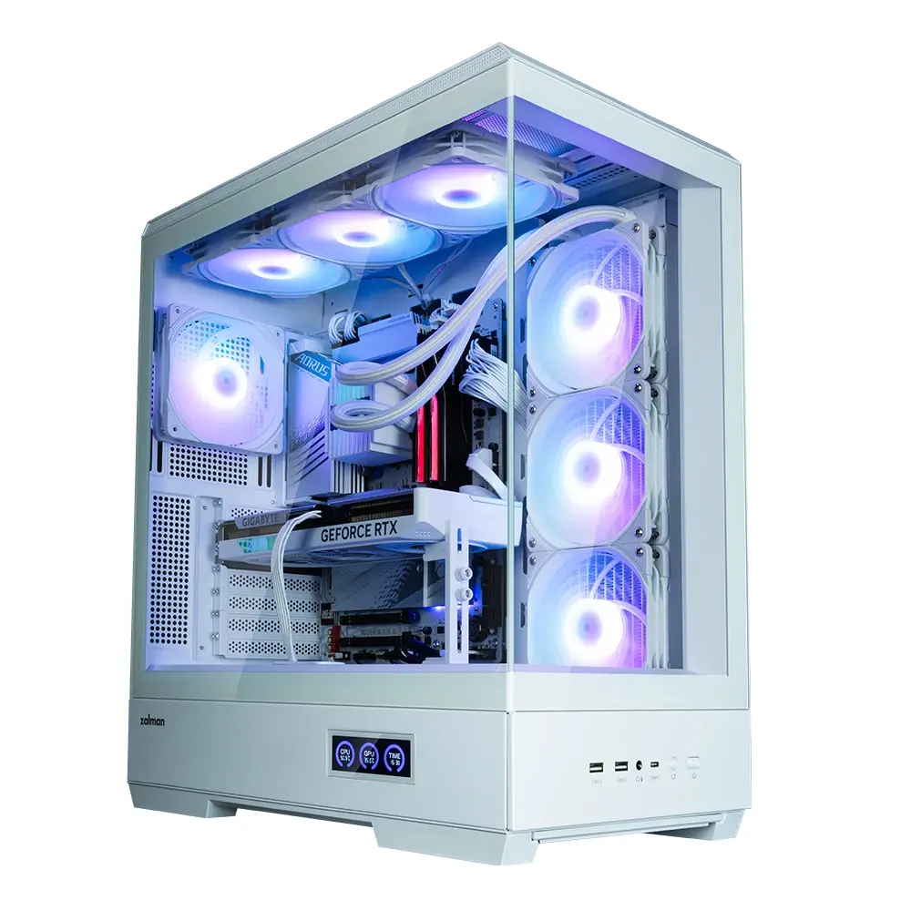 Zalman кутия Case ATX - P50 DS White - Digital Display, Addressable RGB - image 1