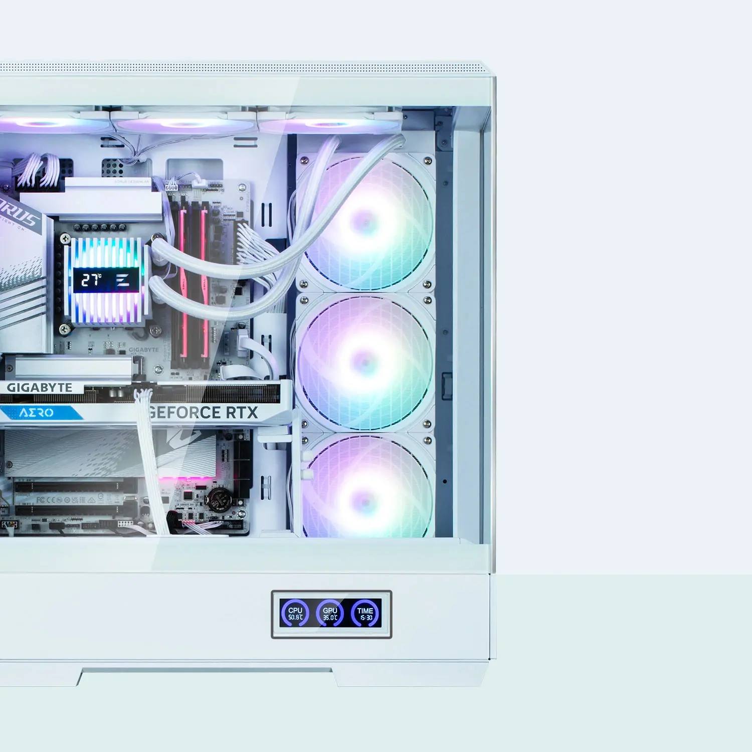 Zalman кутия Case ATX - P50 DS White - Digital Display, Addressable RGB - image 15