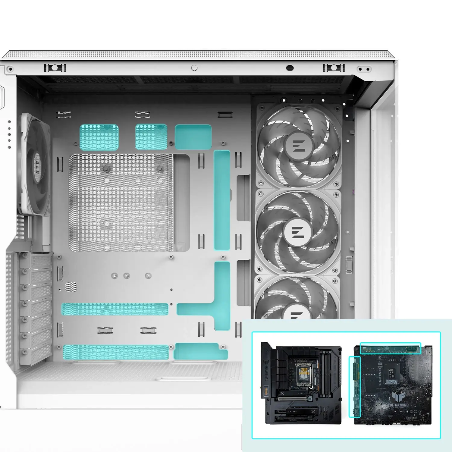 Zalman кутия Case ATX - P50 DS White - Digital Display, Addressable RGB - image 17