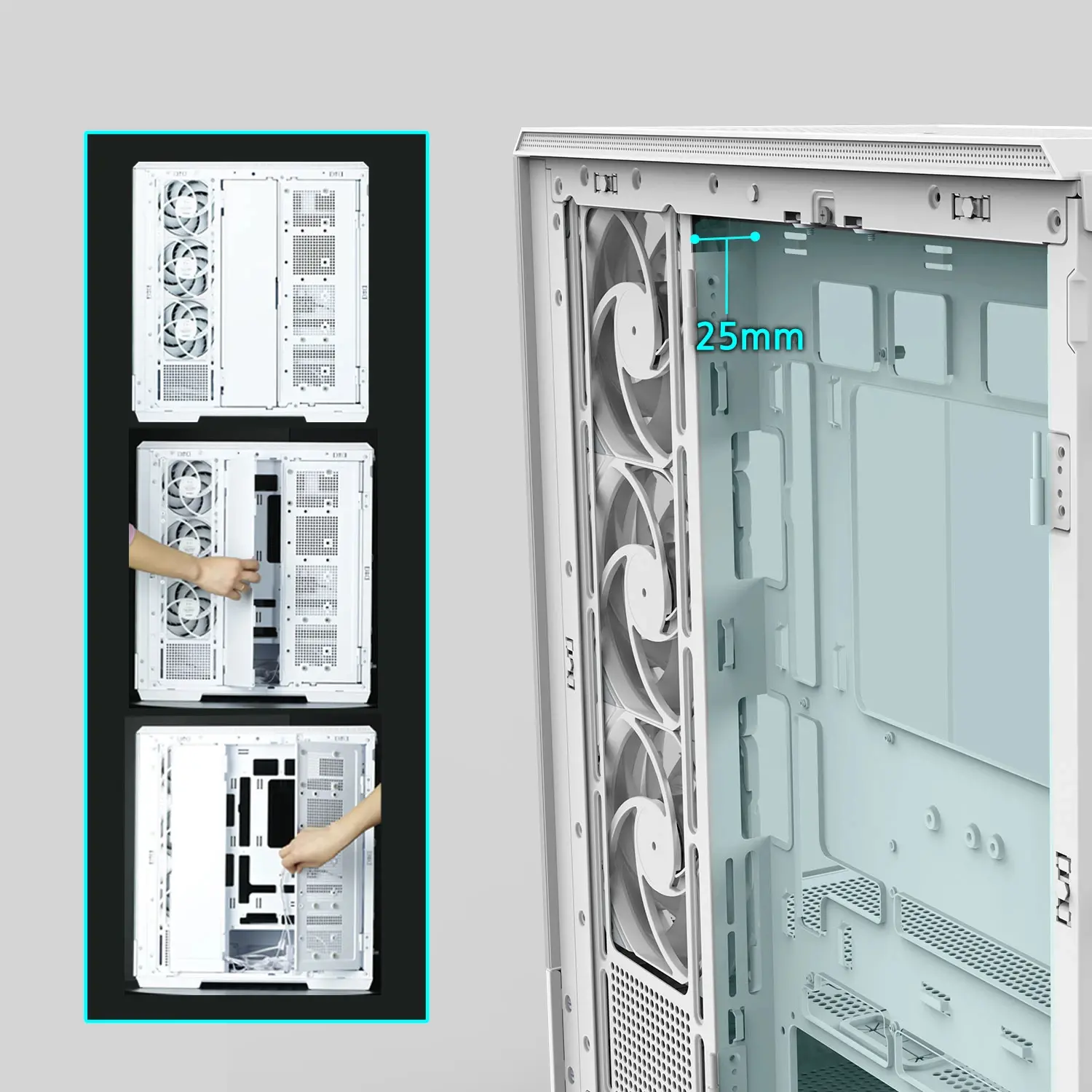 Zalman кутия Case ATX - P50 DS White - Digital Display, Addressable RGB - image 18