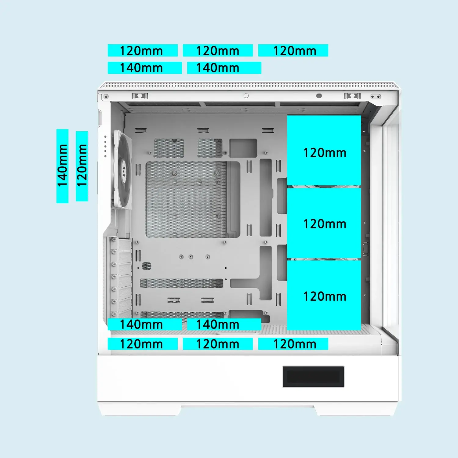 Zalman кутия Case ATX - P50 DS White - Digital Display, Addressable RGB - image 19