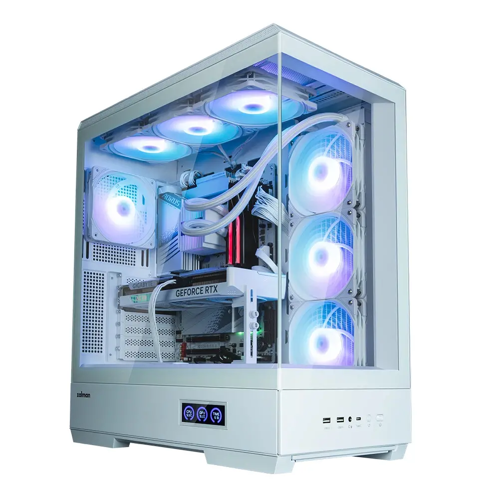 Zalman кутия Case ATX - P50 DS White - Digital Display, Addressable RGB - image 2