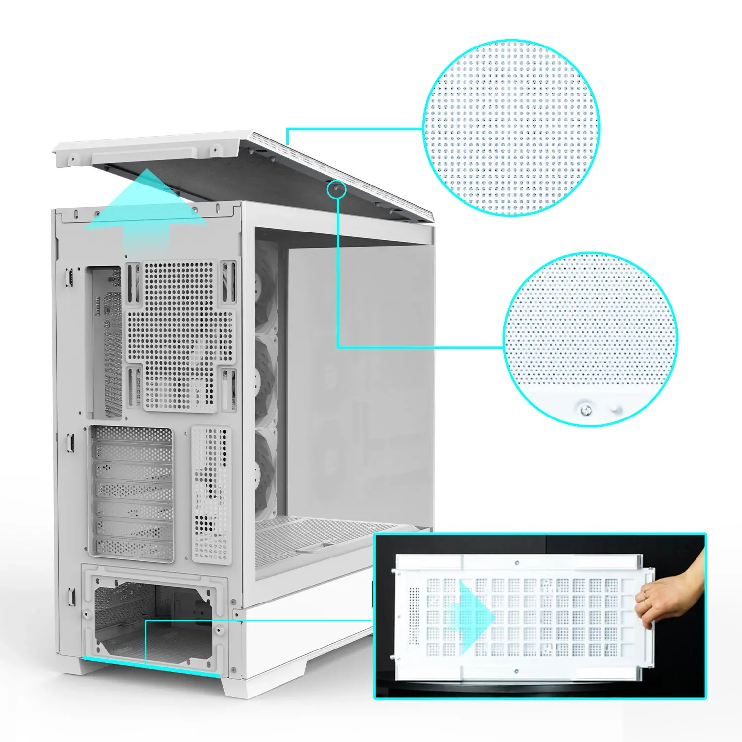 Zalman кутия Case ATX - P50 DS White - Digital Display, Addressable RGB - image 21