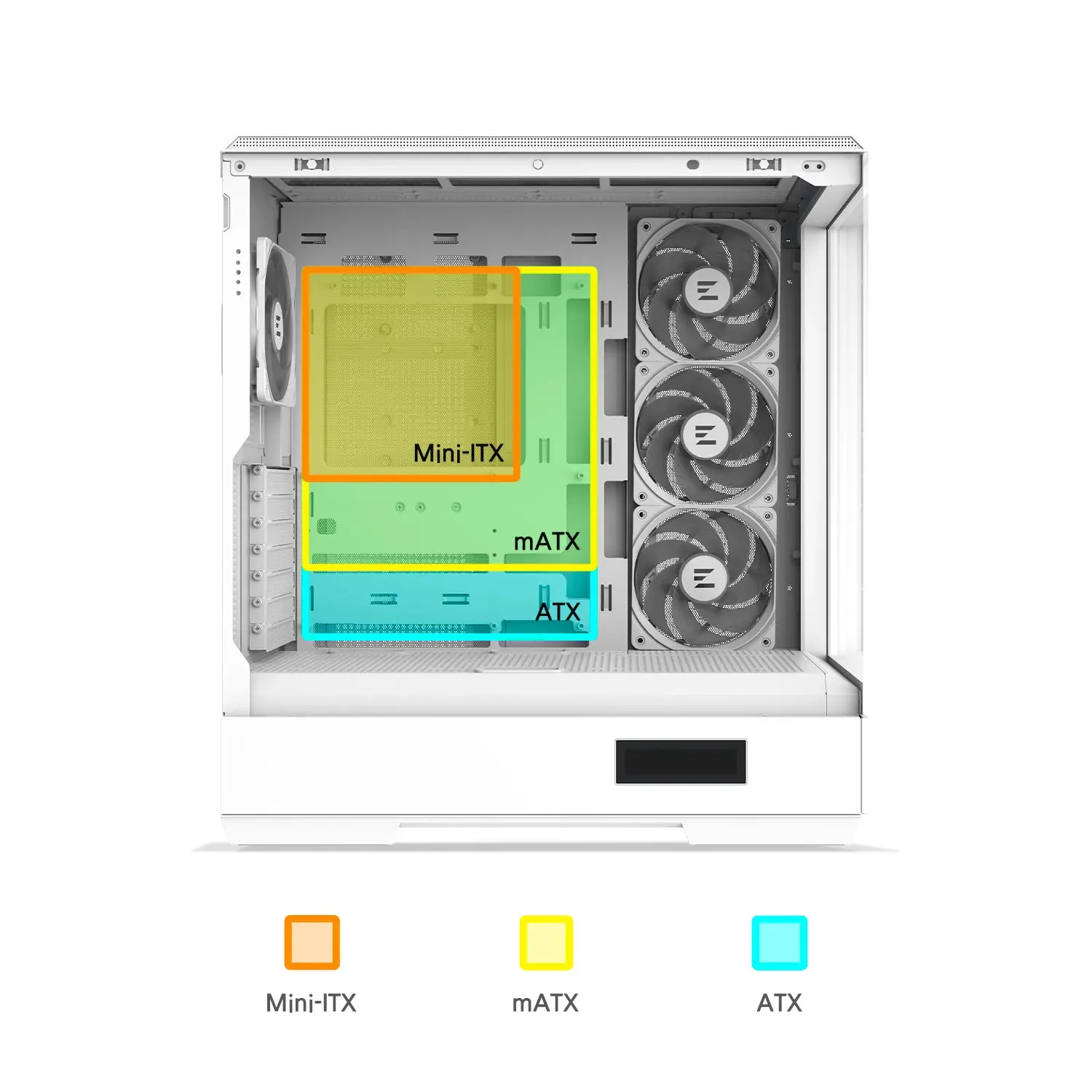 Zalman кутия Case ATX - P50 DS White - Digital Display, Addressable RGB - image 23