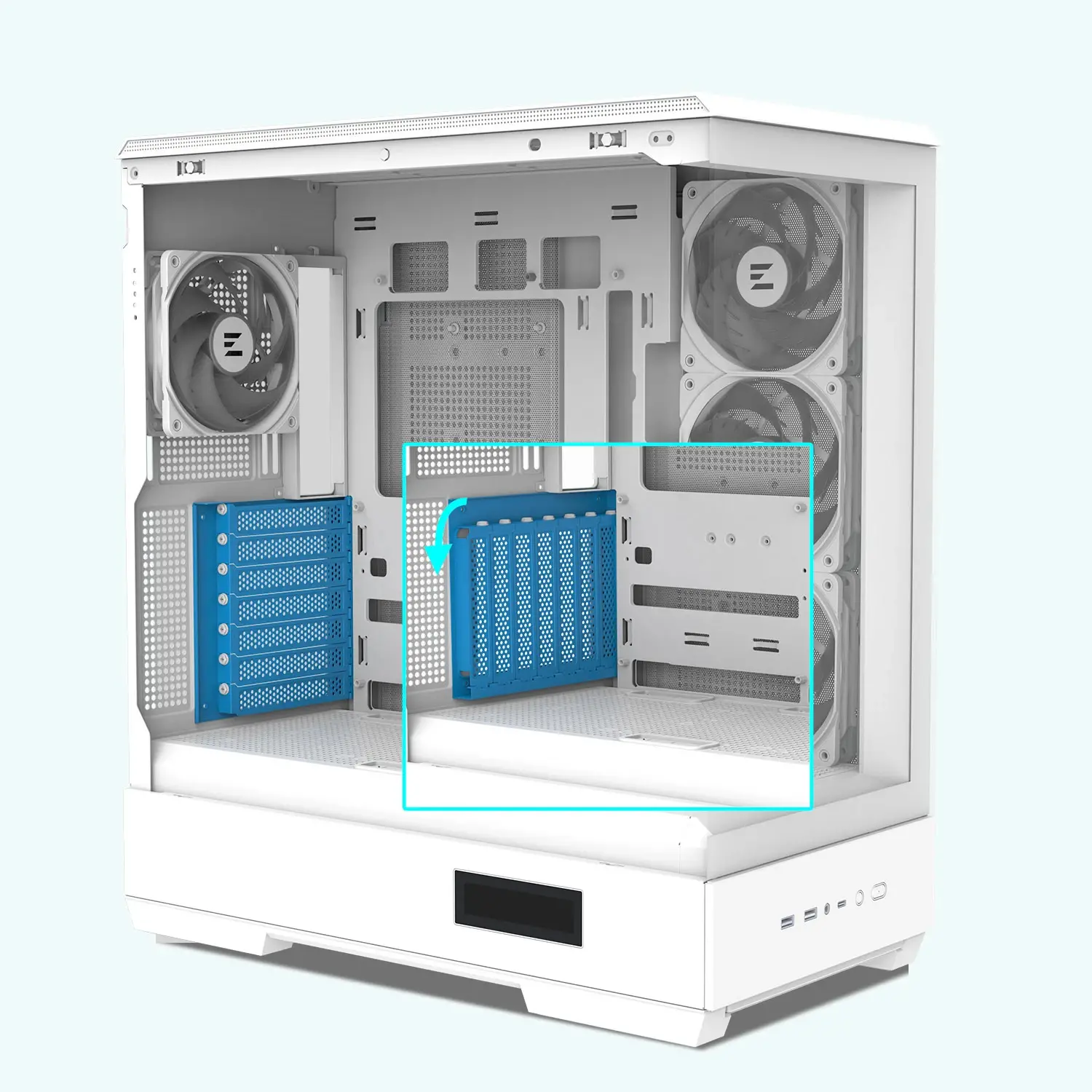 Zalman кутия Case ATX - P50 DS White - Digital Display, Addressable RGB - image 24