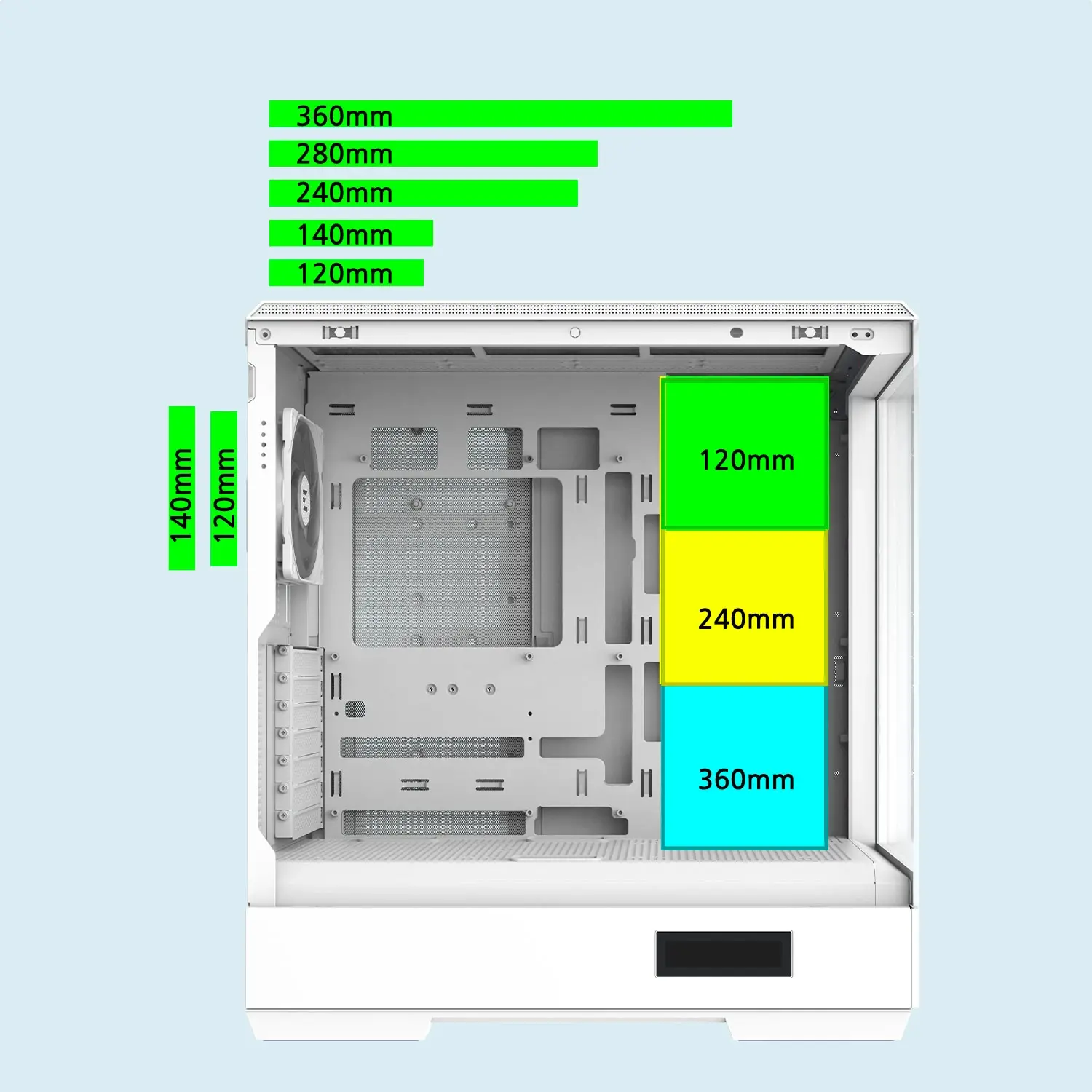 Zalman кутия Case ATX - P50 DS White - Digital Display, Addressable RGB - image 25