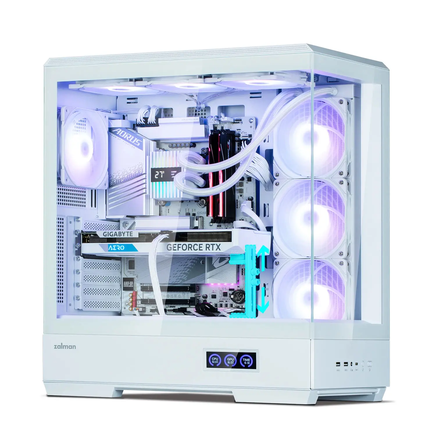 Zalman кутия Case ATX - P50 DS White - Digital Display, Addressable RGB - image 26