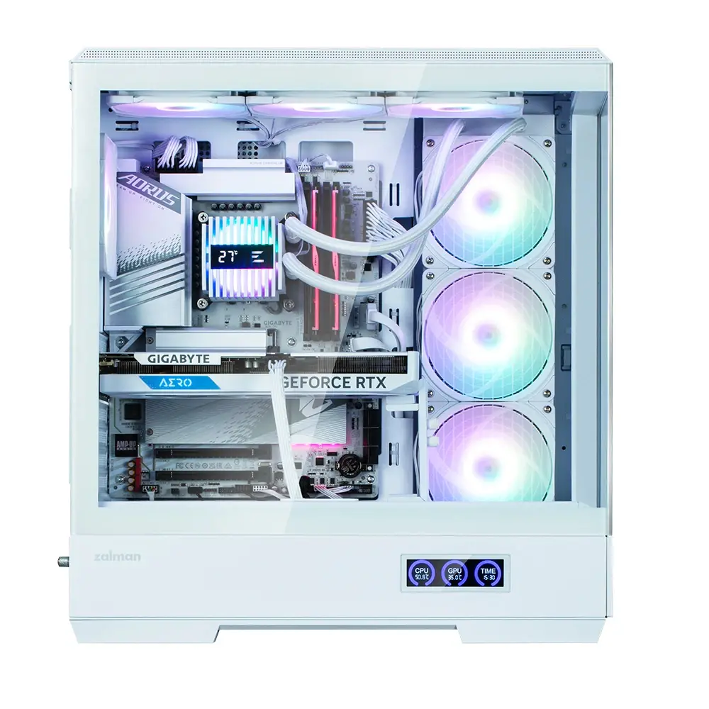 Zalman кутия Case ATX - P50 DS White - Digital Display, Addressable RGB - image 5