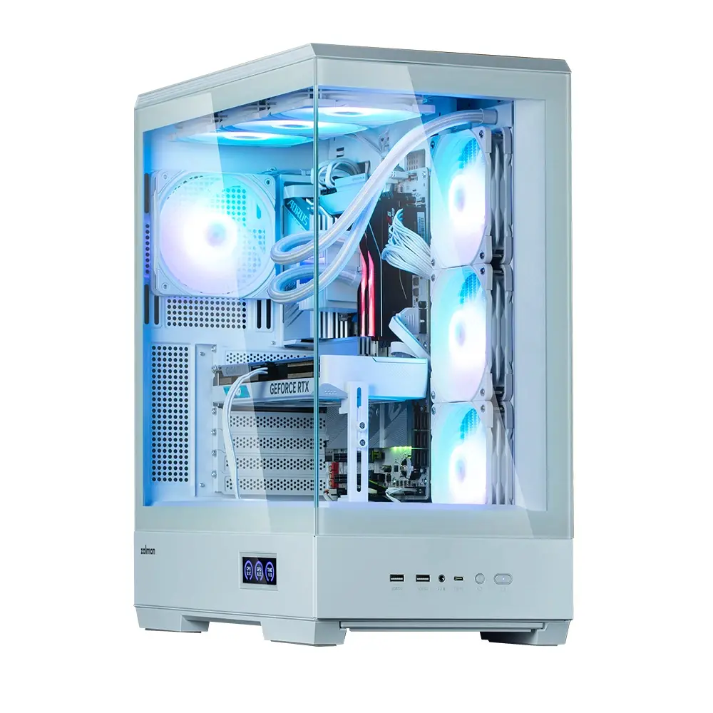 Zalman кутия Case ATX - P50 DS White - Digital Display, Addressable RGB - image 9