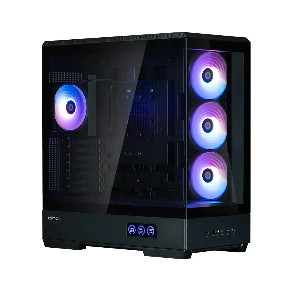 Zalman кутия Case ATX - P50 DS Black - Digital Display, Addressable RGB - image 1
