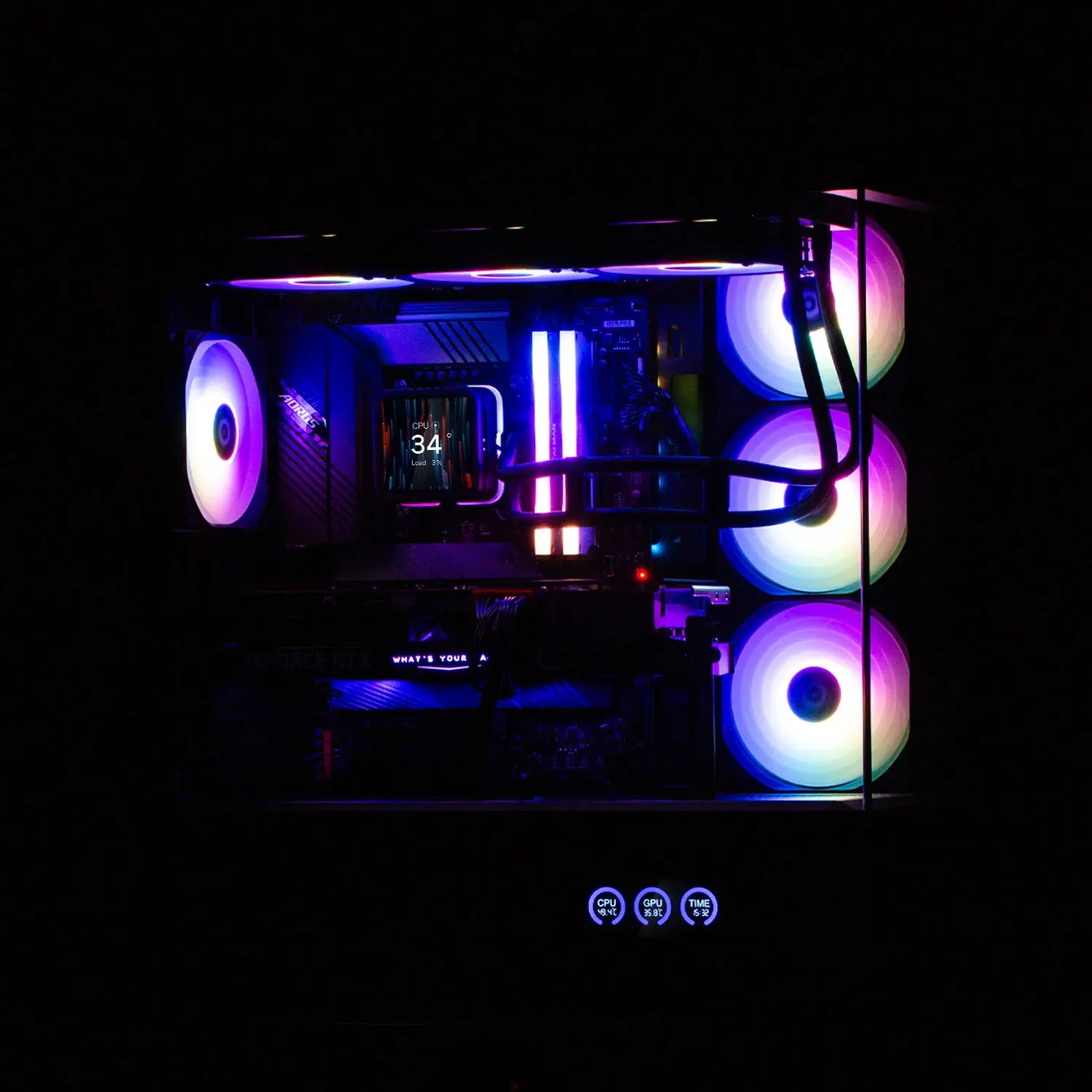 Zalman кутия Case ATX - P50 DS Black - Digital Display, Addressable RGB - image 14