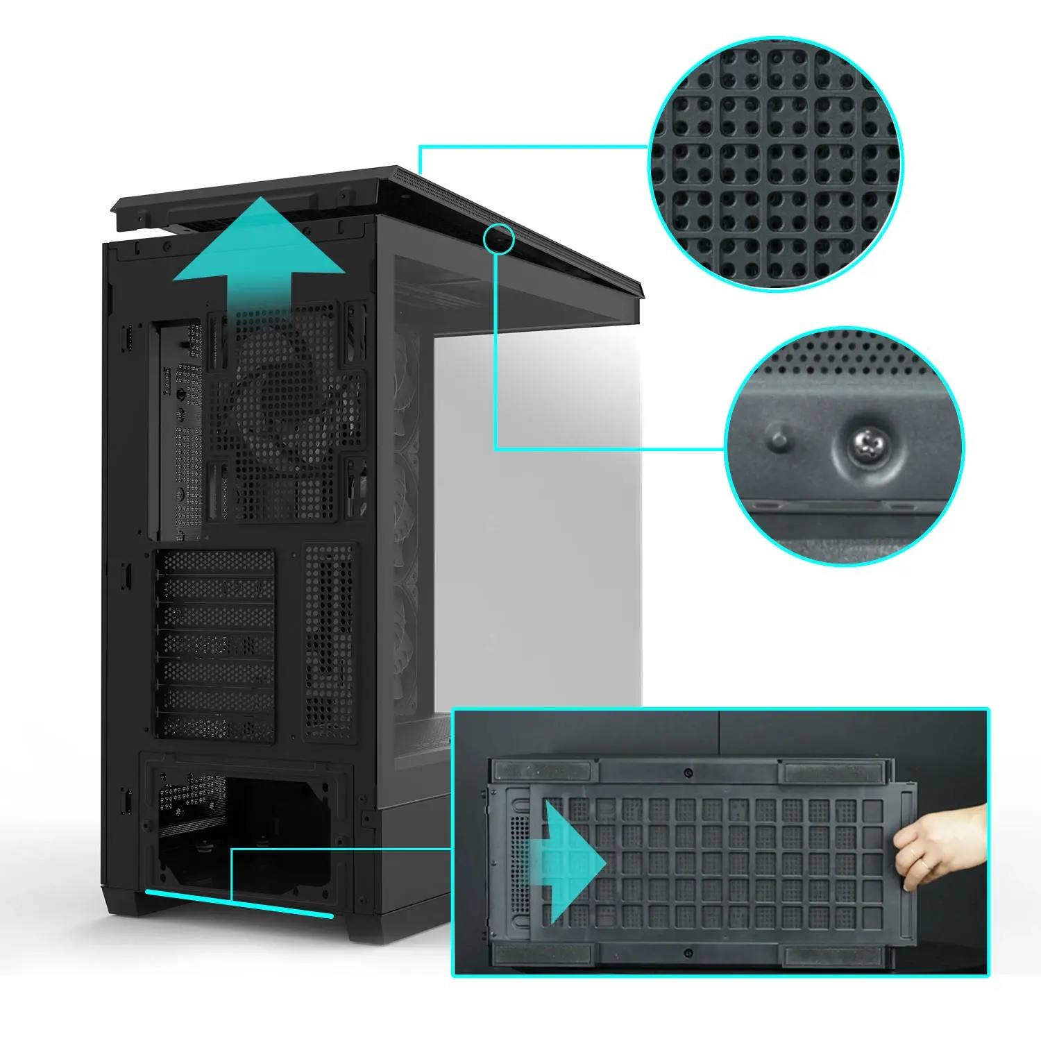 Zalman кутия Case ATX - P50 DS Black - Digital Display, Addressable RGB - image 19