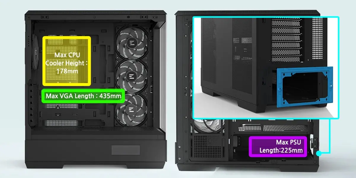 Zalman кутия Case ATX - P50 DS Black - Digital Display, Addressable RGB - image 24