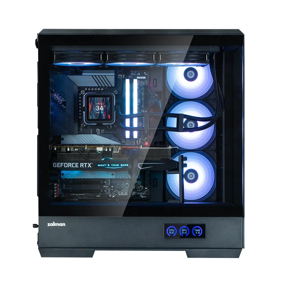 Zalman кутия Case ATX - P50 DS Black - Digital Display, Addressable RGB - image 4