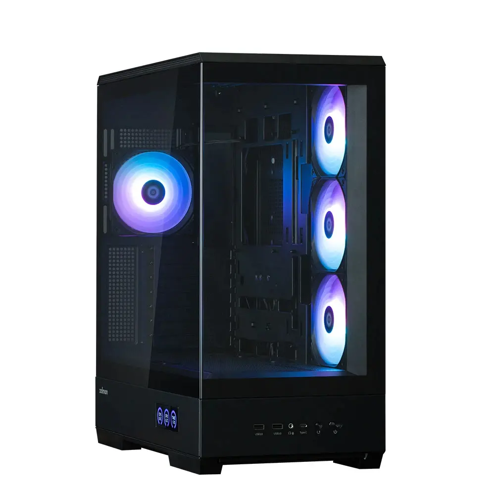 Zalman кутия Case ATX - P50 DS Black - Digital Display, Addressable RGB - image 5