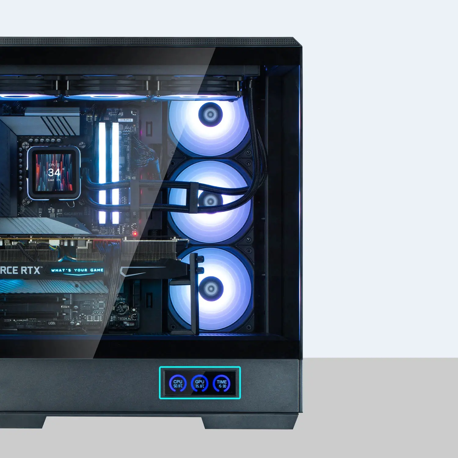 Zalman кутия Case ATX - P50 DS Black - Digital Display, Addressable RGB - image 9