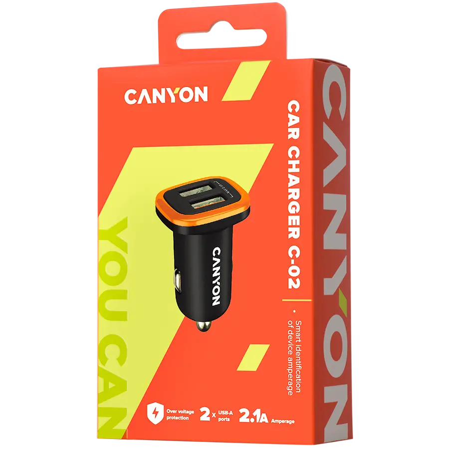 CANYON car charger C-02 2.1A/2USB-A Black - image 2