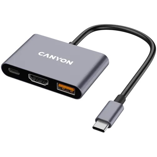 CANYON hub DS-4 3in1 USB-C γκρι - 1