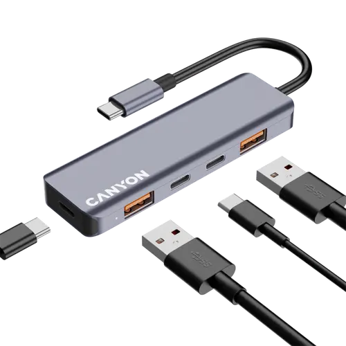 CANYON hub DS-18 5in1 USB-C γκρι - 5